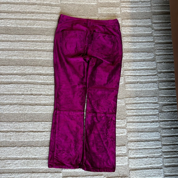 4. Free people crushed velvet cranberry colored pants - Picture 4 of 4